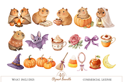 Halloween Capybara Clipart, an Animal Illustration by MockupWizard (Thumbnail 3 of 5)