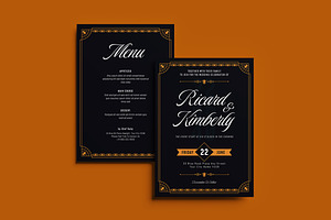 Bluelines Wedding Invitation, an Invitation Template by dokudokunomi