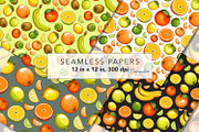 Fruits Seamless Patterns, a Pattern Graphic by Serghei Caraulan (Thumbnail 5 of 9)