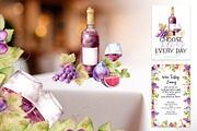 Watercolor Wine Clipart, a Food Illustration by Eves_Aquadreams (Thumbnail 10 of 10)