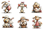 Watercolor Easter Animals clipart, an Illustration by CreationArt (Thumbnail 5 of 6)