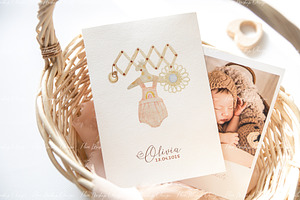 5x7 Card Mockup Baby Shower, 1