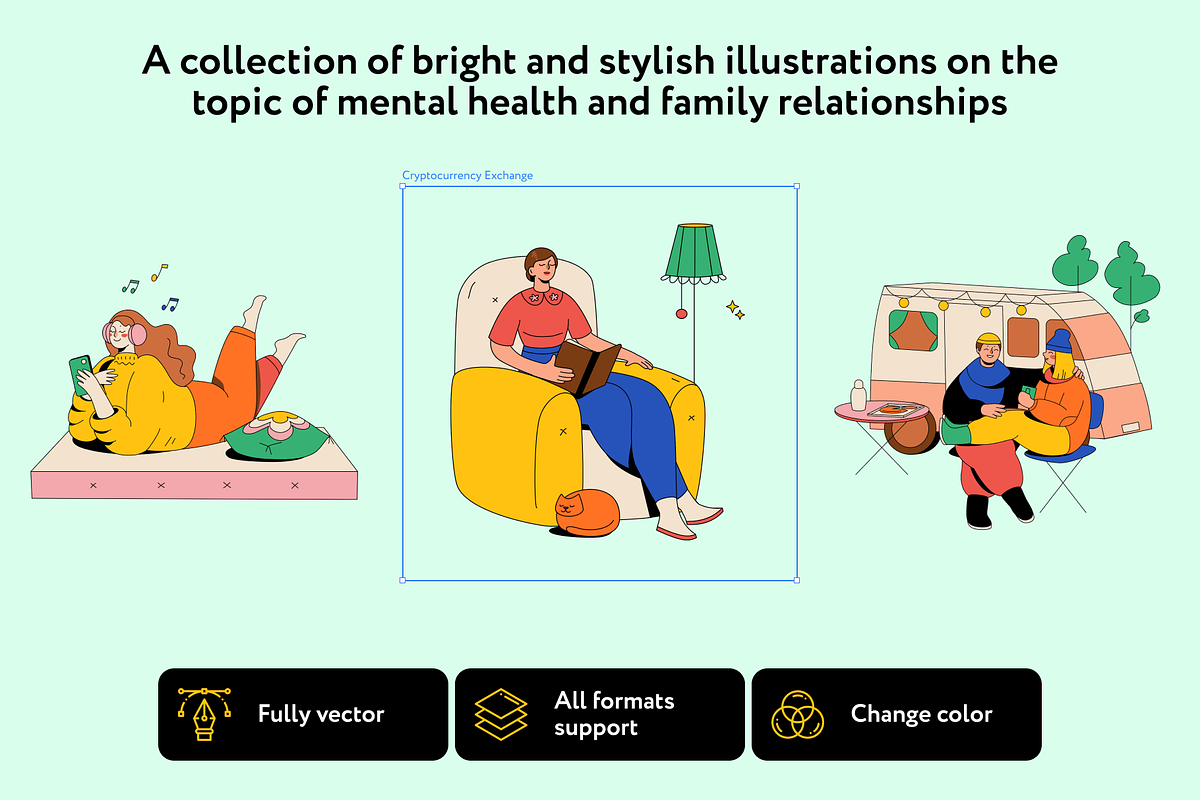 Zalksy Mental Health Illustrations, a Healthcare Illustration by Welovegraphics (Photo 2 of 7)