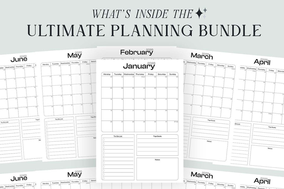 2026 Yearly Planner, a Print Template by Ahluva Studio (Photo 2 of 9)