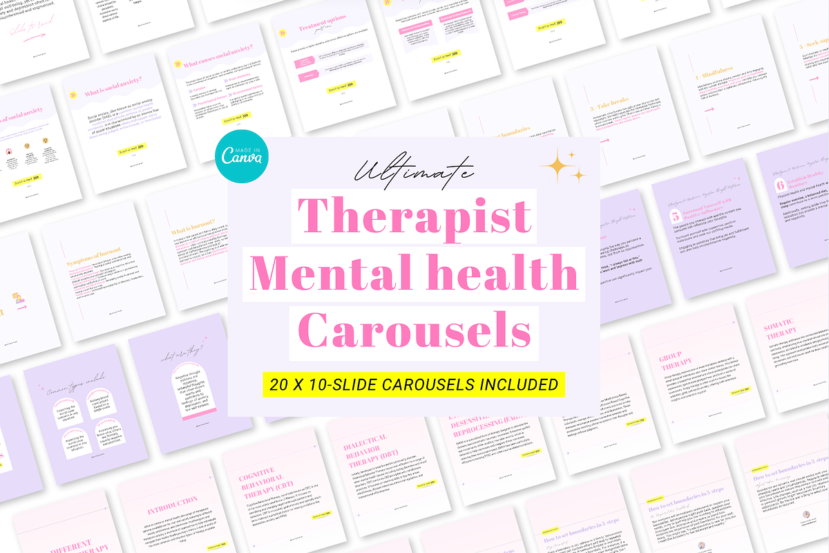 Mental health Canva template bundle, a Social Media Template by Cate Creates (Photo 9 of 11)