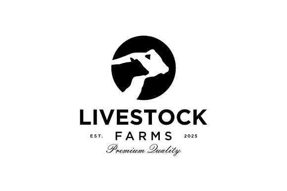 Cow Logo. Cattle Angus Farm Logo preview 2