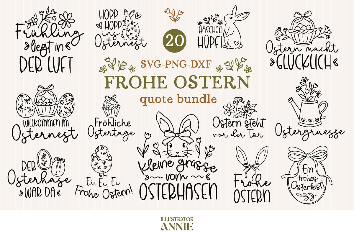German Easter SVG Quote Bundle, an Object Graphic by IllustratorAnnie (Photo 1 of 9)