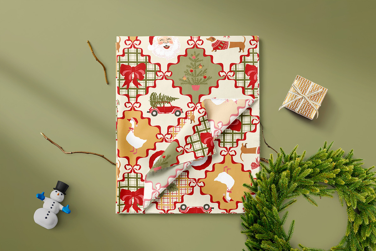 Vintage Christmas patchwork, a Pattern Graphic by Tani Kuzminka (Photo 12 of 27)