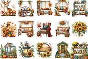 Green Autumn Clipart, an Illustration by Designking (Thumbnail 2 of 5)