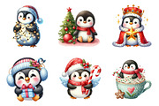 Watercolor Winter Penguin Clipart, an Illustration by SinaCreation (Thumbnail 5 of 7)