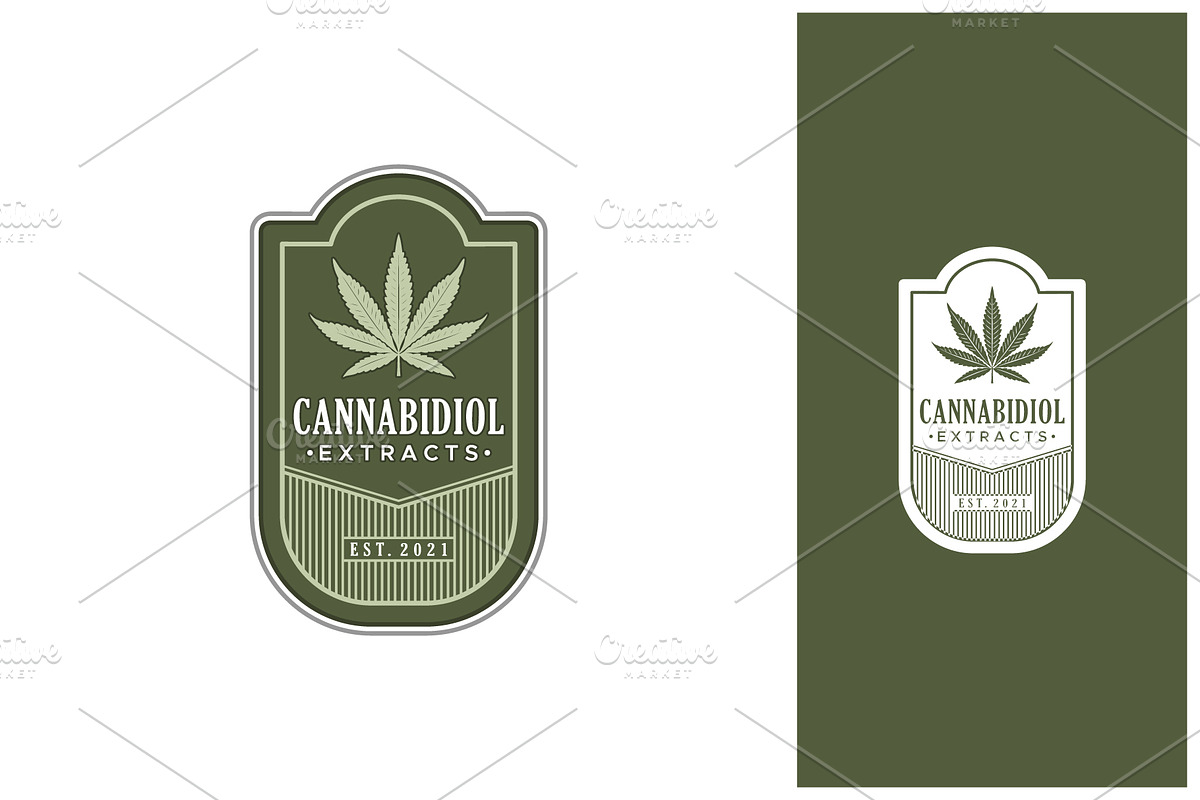 Vintage CBD Marijuana Label Logo, a Branding & Logo Template by Atlantis X Nurman Arbai (Photo 1 of 2)