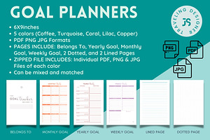 GOAL PLANNER TEMPLATE 6x9in