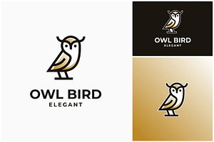 Owl Bird Mascot Elegant Logo, a Branding & Logo Template by ika trisiana