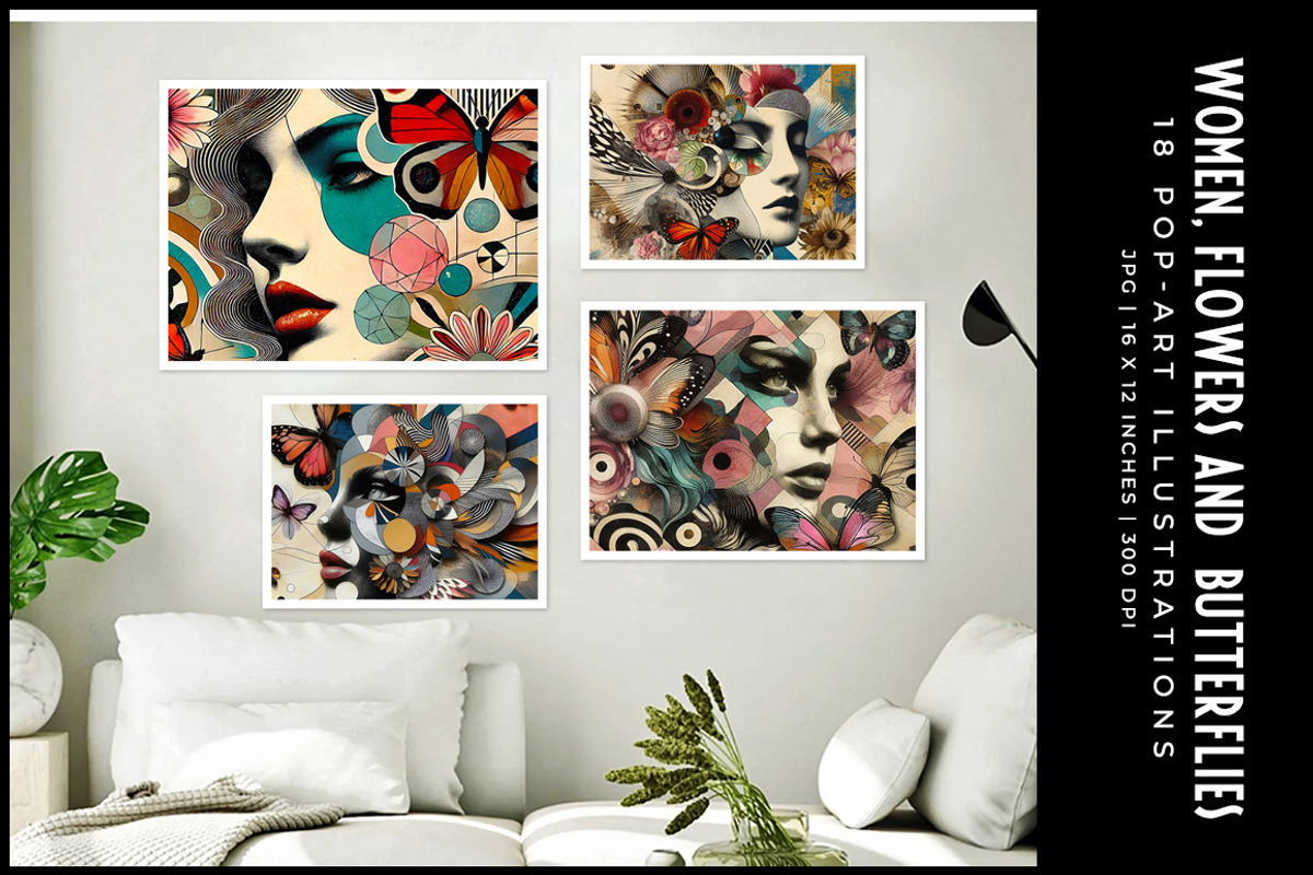 Women, Flowers and Butterflies, a Decorative Illustration by Digital Art Creations (Photo 10 of 12)
