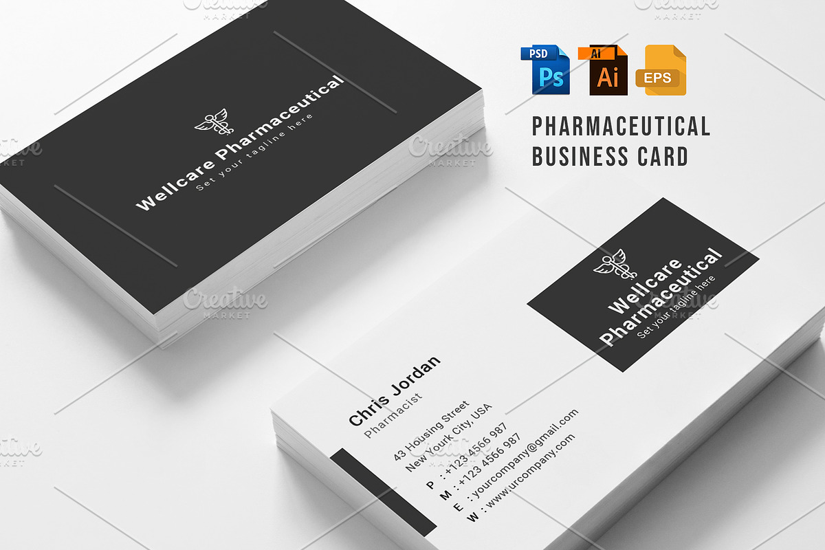 Pharmaceutical Business Card, a Business Card Template by graphicsunday (Photo 1 of 4)