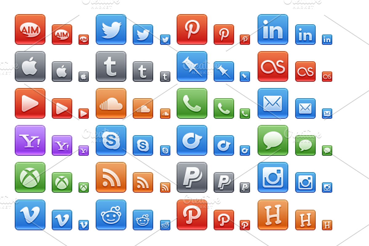 Social icon set 48px,32px & 16px, an Icon by kubilays (Photo 1 of 2)