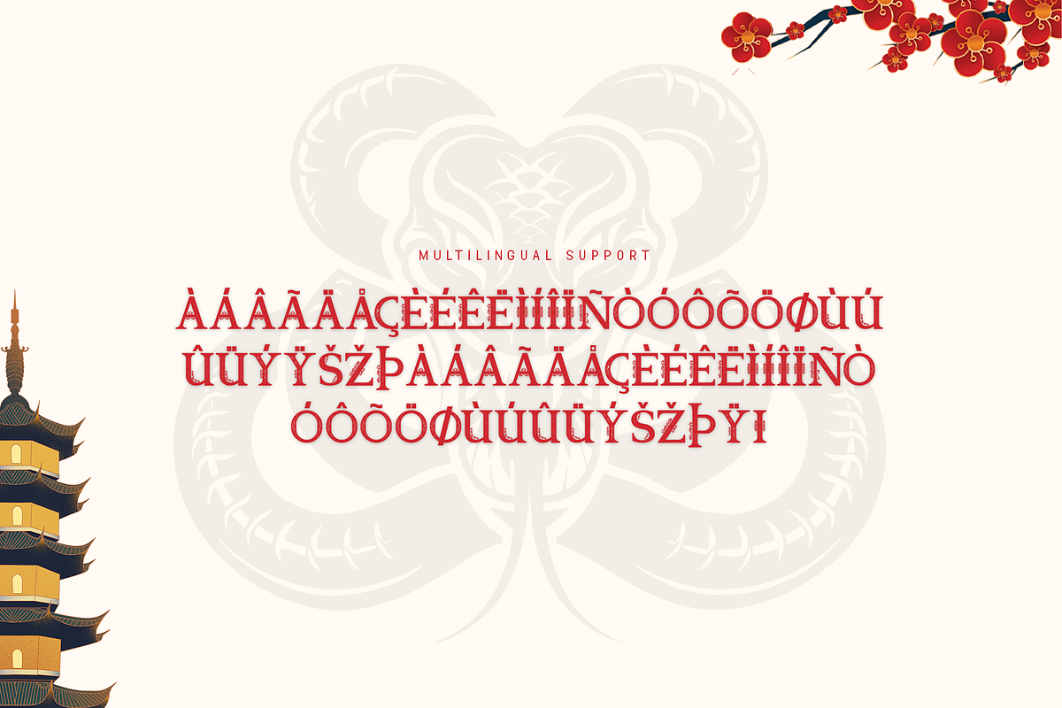 Snake Wood - Modern Chinese New Year, a Serif Font by overlaytemplates (Photo 5 of 5)
