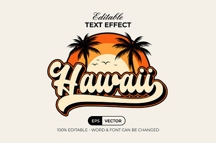 Hawaii Text Effect Retro Style