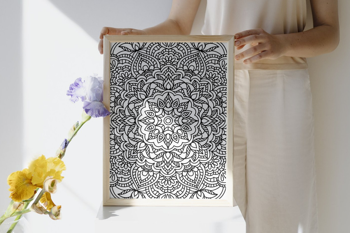 Mandalas Adult Coloring Book, a Brochure Template by Kristina Chistiakova (Photo 6 of 6)