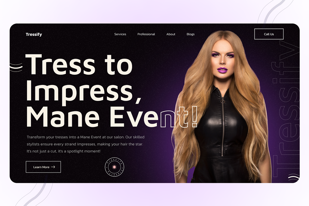 Tressify-Hair Salon Hero Section, an UI Kit Template by nwdigitalstore (Photo 1 of 3)