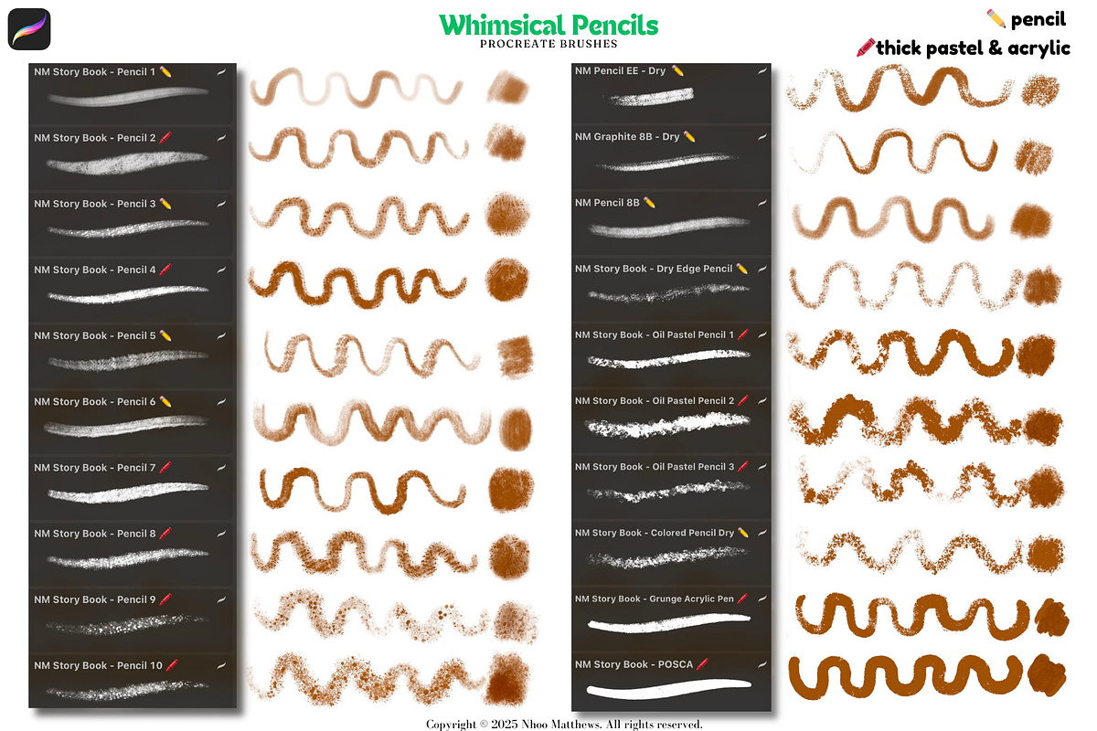 Procreate Whimsical Pencil Brushes, a Brush Add-On by Fashion Workshop Bkk (Photo 10 of 11)