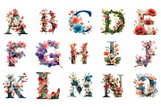 Wildflower Alphabet Clipart, an Illustration by DreamArtGraphic (Thumbnail 2 of 3)