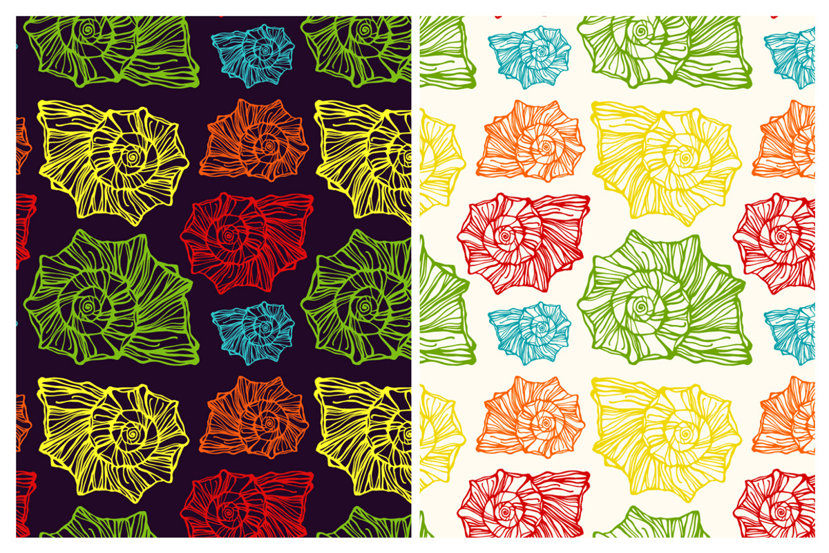 22 Seashells seamless patterns set, a Pattern Graphic by IreneArt illustrations (Photo 2 of 5)