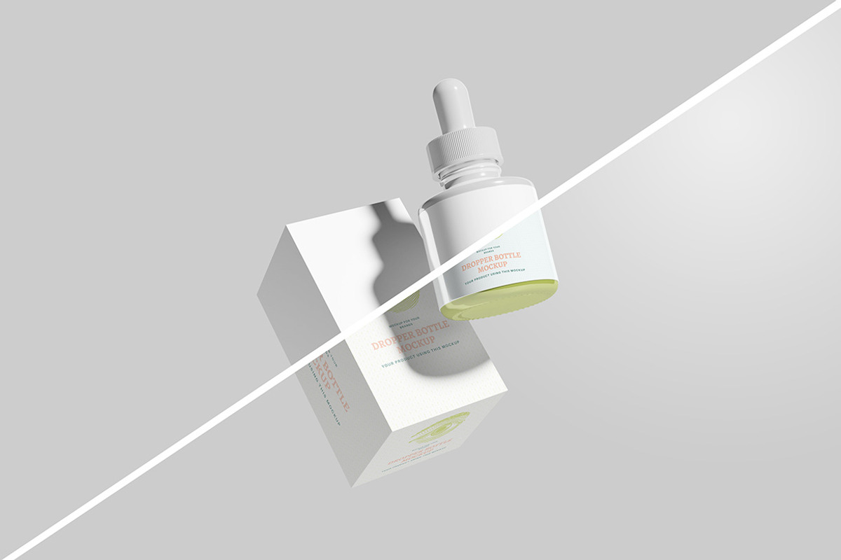 Floating Dropper Bottle Mockup, a Packaging Mockup by My Code Std (Photo 3 of 3)