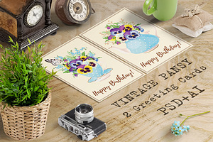 Greeting Cards With Pansies