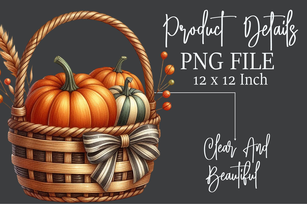 Autumn Pumpkin Basket Clipart, an Illustration by Rose Art (Photo 5 of 7)