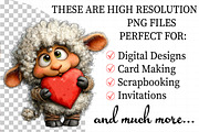 Funny Valentine Sheep Clipart, an Illustration by Daily.Designs (Thumbnail 2 of 7)