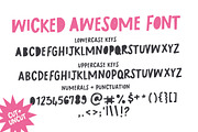 Wicked Awesome Cutout font, a Sans Serif Font by Nicky Laatz (Thumbnail 8 of 8)