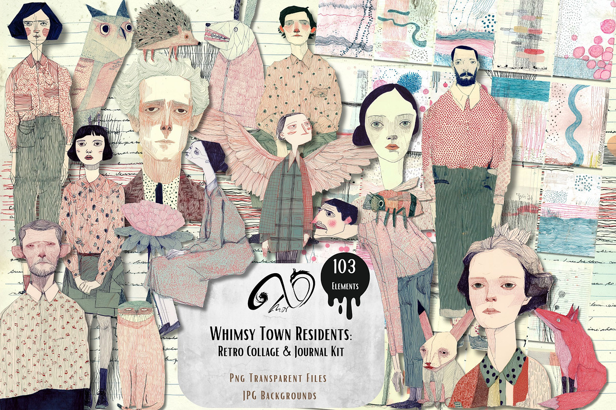 Whimsy Town Residents: Retro Clipart, a Person Illustration by NiiiNArt (Photo 1 of 7)