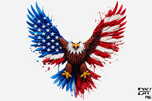Patriotic American Eagle 4th of July, an Illustration by Designworld