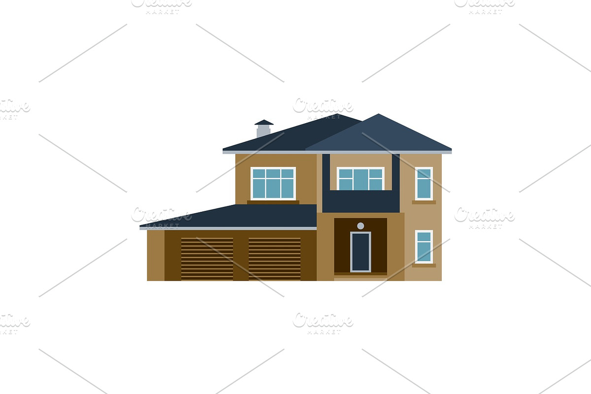 House front view vector illustration building architecture home ...