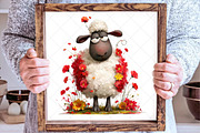 Funny Valentine Sheep Clipart Bundle, an Illustration by SinaCreation (Thumbnail 4 of 5)