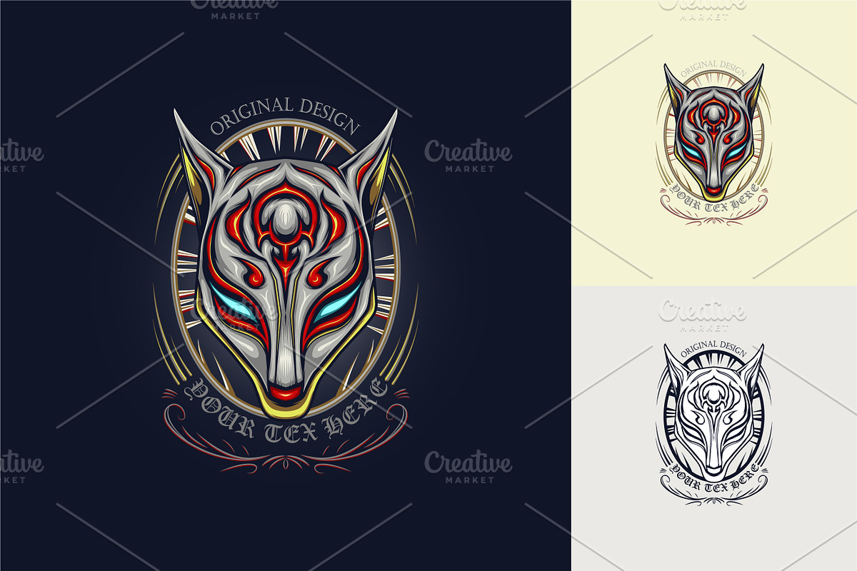 Kitsune mask - Japanese culture, a Poster Template by agora