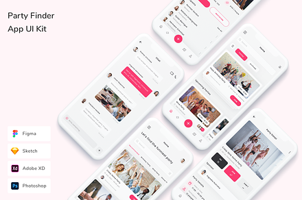 Party Finder App UI Kit, an UI Kit Template by Betush
