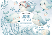 Under The Sea Watercolor Clipart, an Illustration by TatiMockup (Thumbnail 1 of 5)