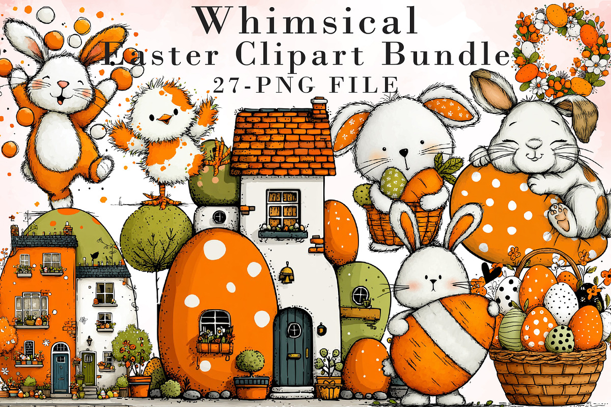 Whimsical Easter Clipart Bundle, an Illustration by Libby Wishes (Photo 1 of 7)