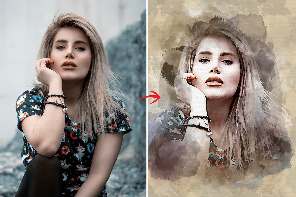 Watercolor Mixed Art Painting, an Action Add-On by Photoshop Action (Photo 9 of 17)