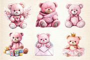 Pink Cute Blush Teddy Bear Clipart, an Illustration by Dream Creation (Thumbnail 5 of 6)