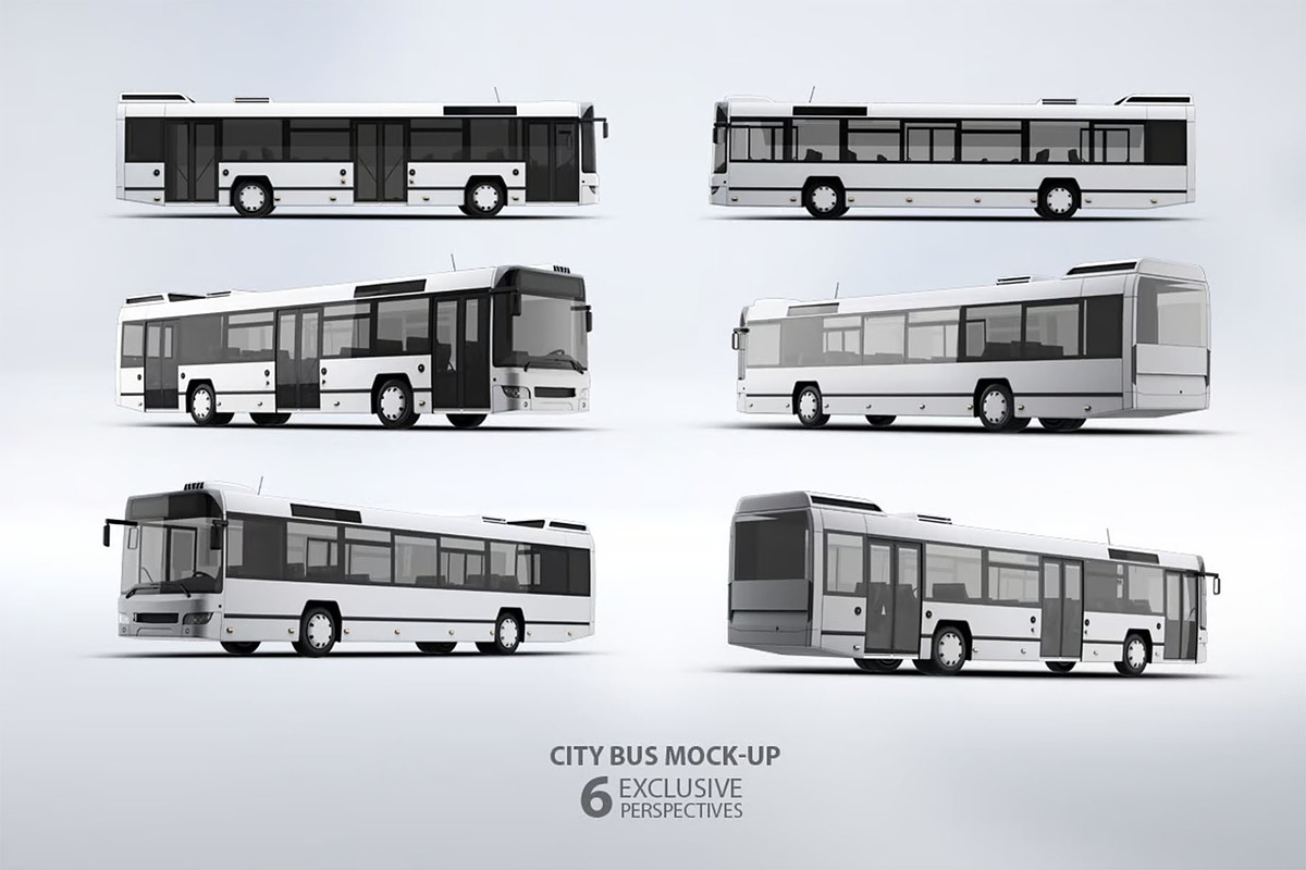 City Bus Mock-Up, a Product Mockup by DesignRushMarket (Photo 2 of 6)