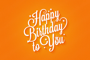 Birthday Vintage Lettering Card.