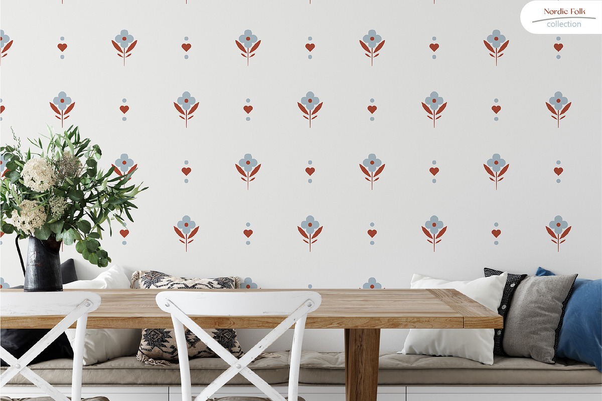Nordic Folk - Seamless Patterns, a Pattern Graphic by InaCorart (Photo 3 of 11)