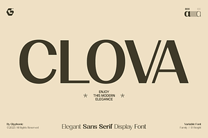 GC Clova - Elegant Sans Display, a Sans Serif Font by Glyphonic