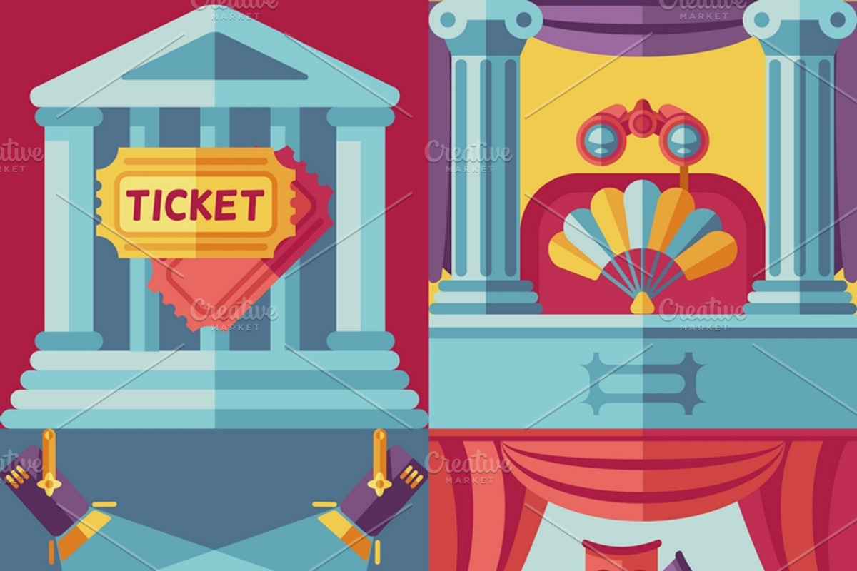 Theatre acting concept background, an Illustration by Microvector