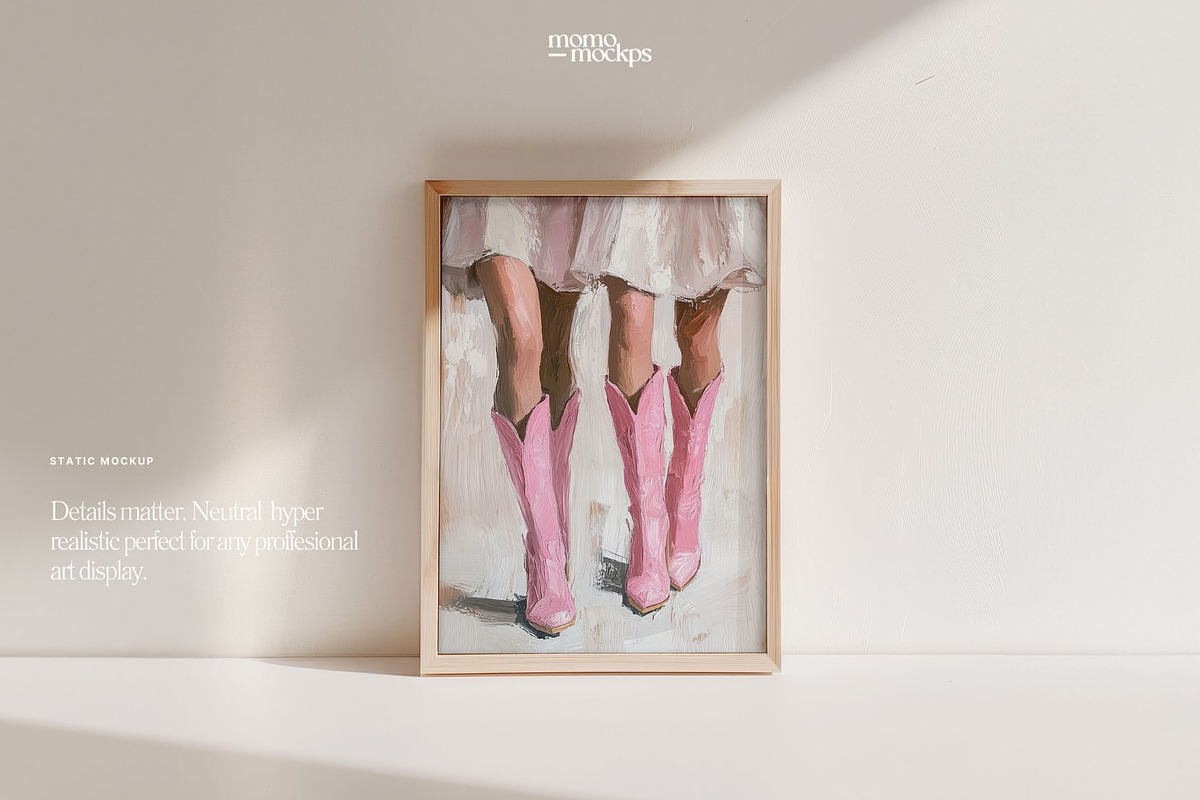 Wood Frame Art Mockup | PSD A4, a Household Mockup by momomockps (Photo 2 of 10)