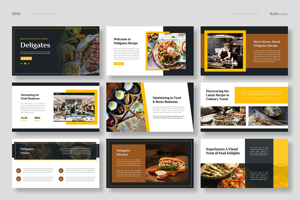 Food & Restaurant Keynote Template, a Presentation Template by fluffstudio (Photo 2 of 5)