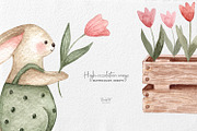 Happy Easter watercolor clipart, an Animal Illustration by BrushArtDesigns (Thumbnail 4 of 5)